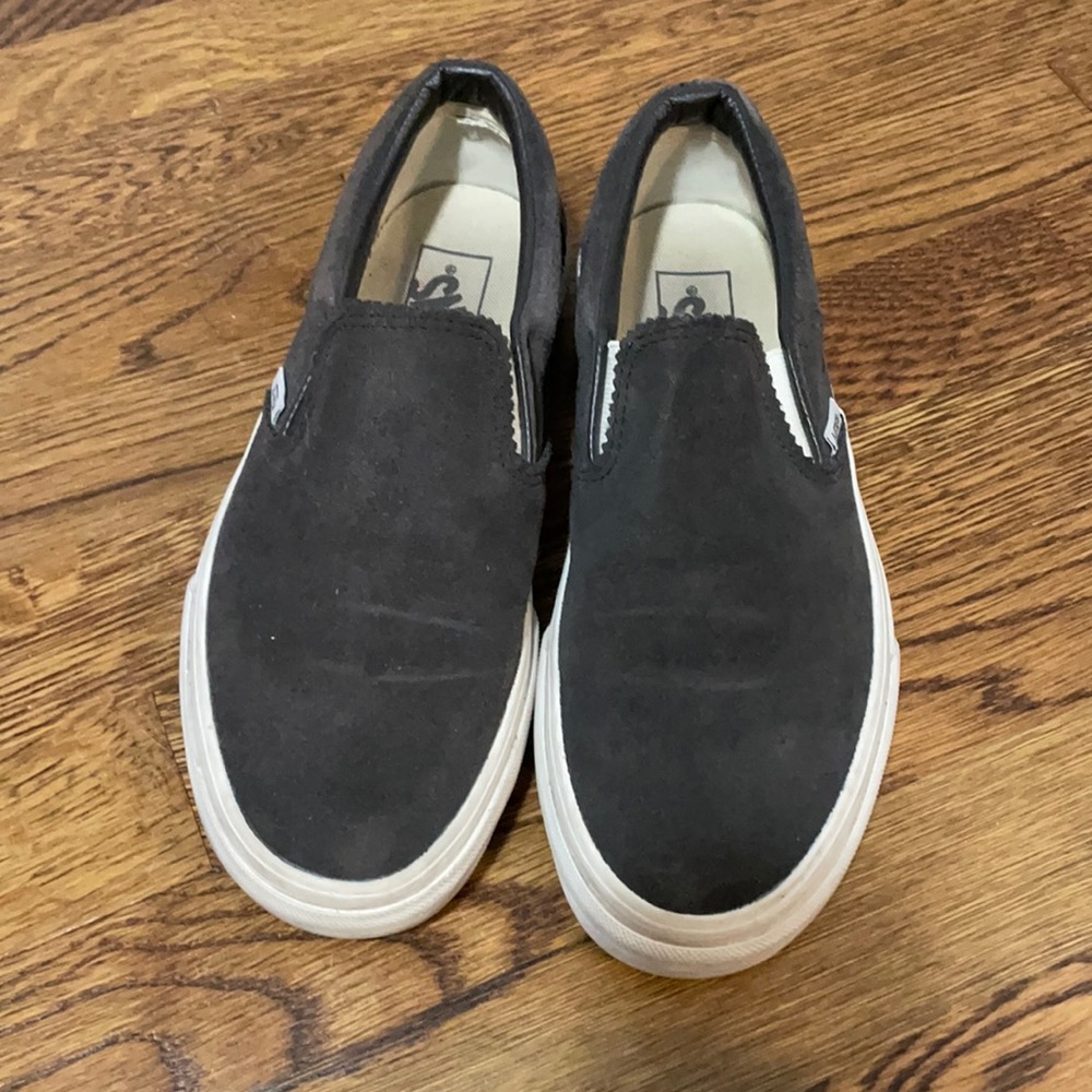 Gray Sued slip on vans